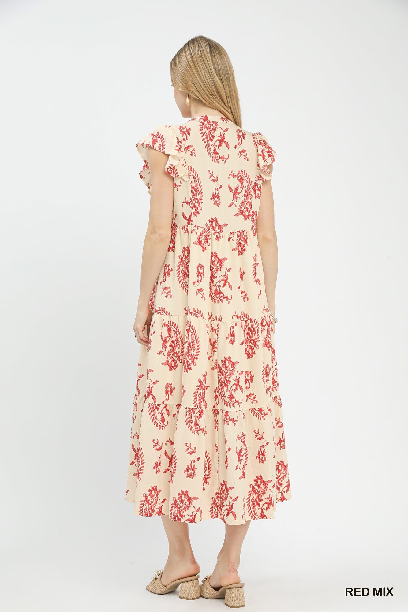 Paisley Print Midi Dress