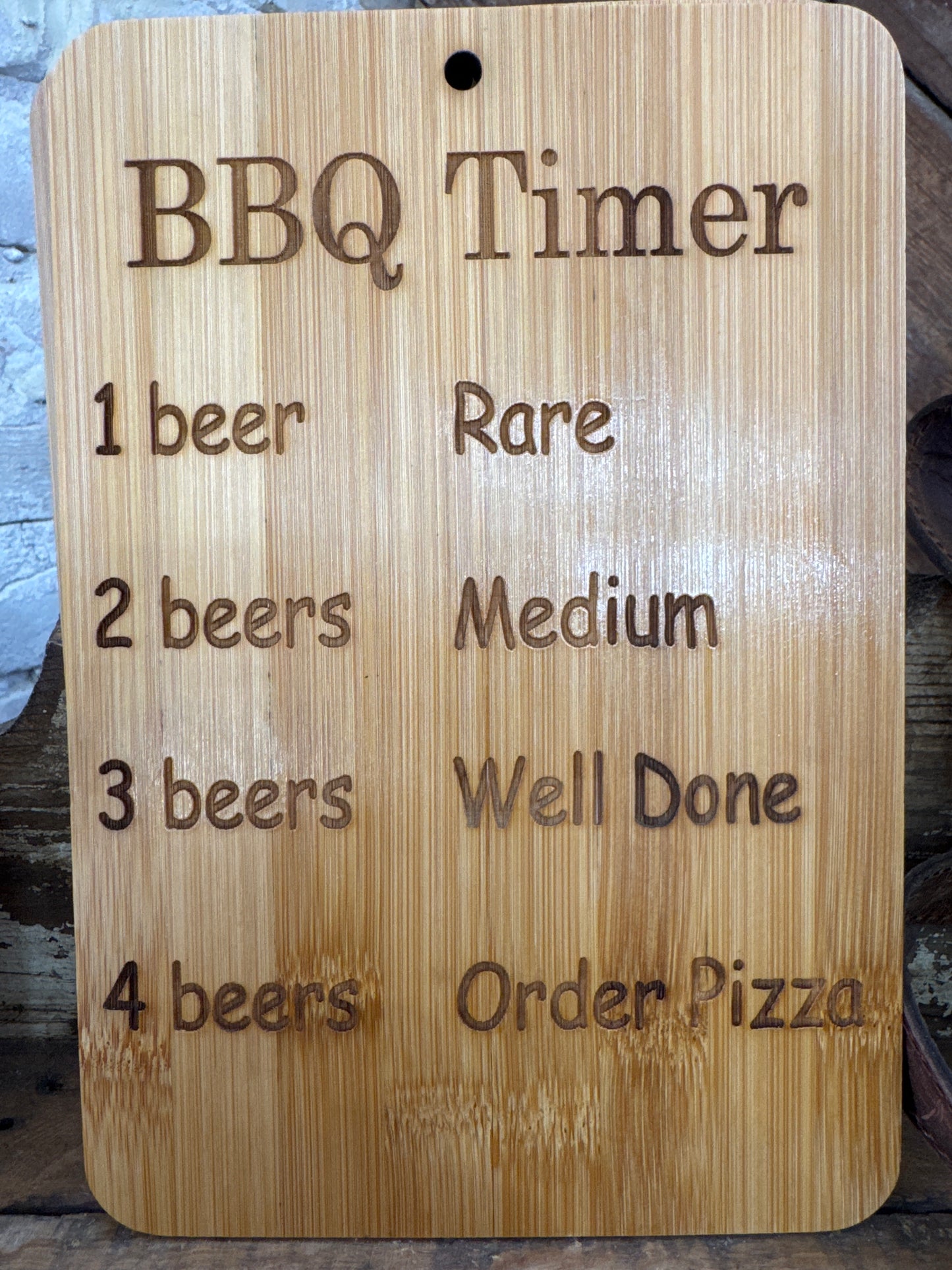 BBQ Timer Laser Engraved Board