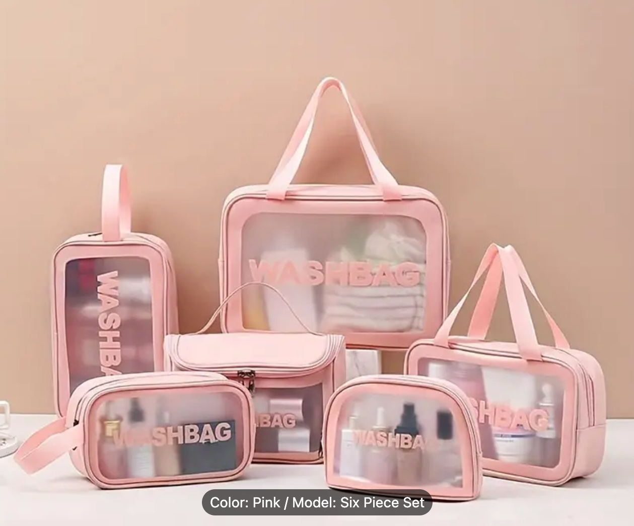 6 Piece Makeup Bag set