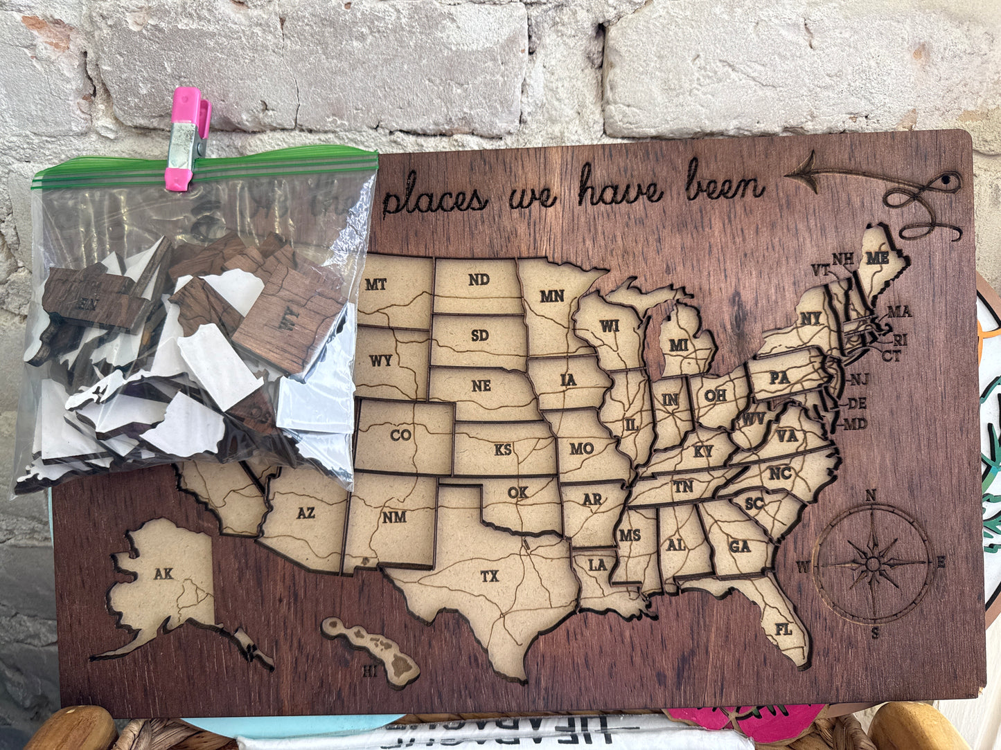 Laser Engraved US Map