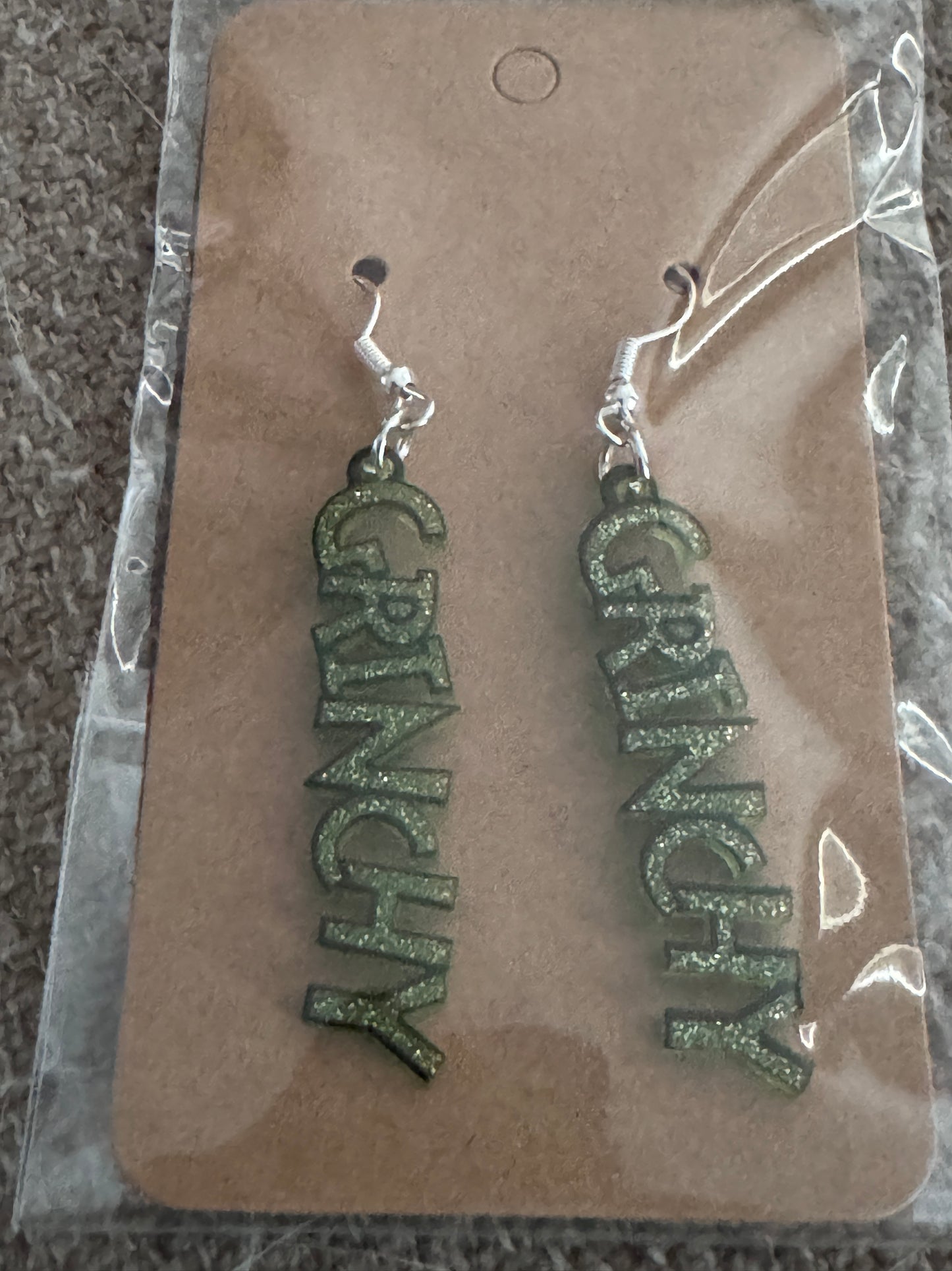 Acrylic Grinchy Earrings
