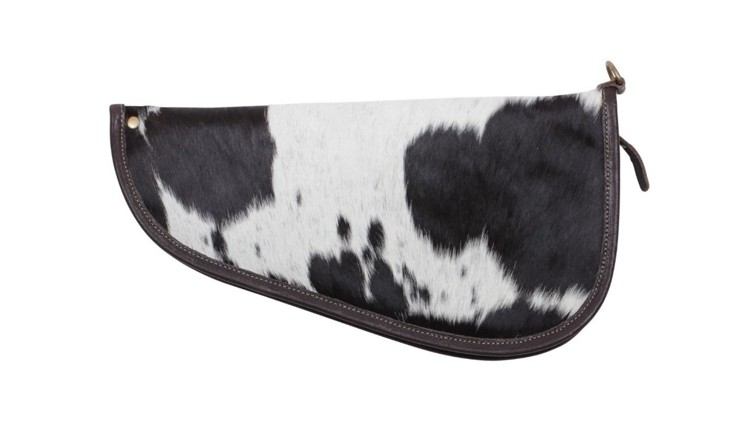 Black and White Cowhide Gun Case 15"
