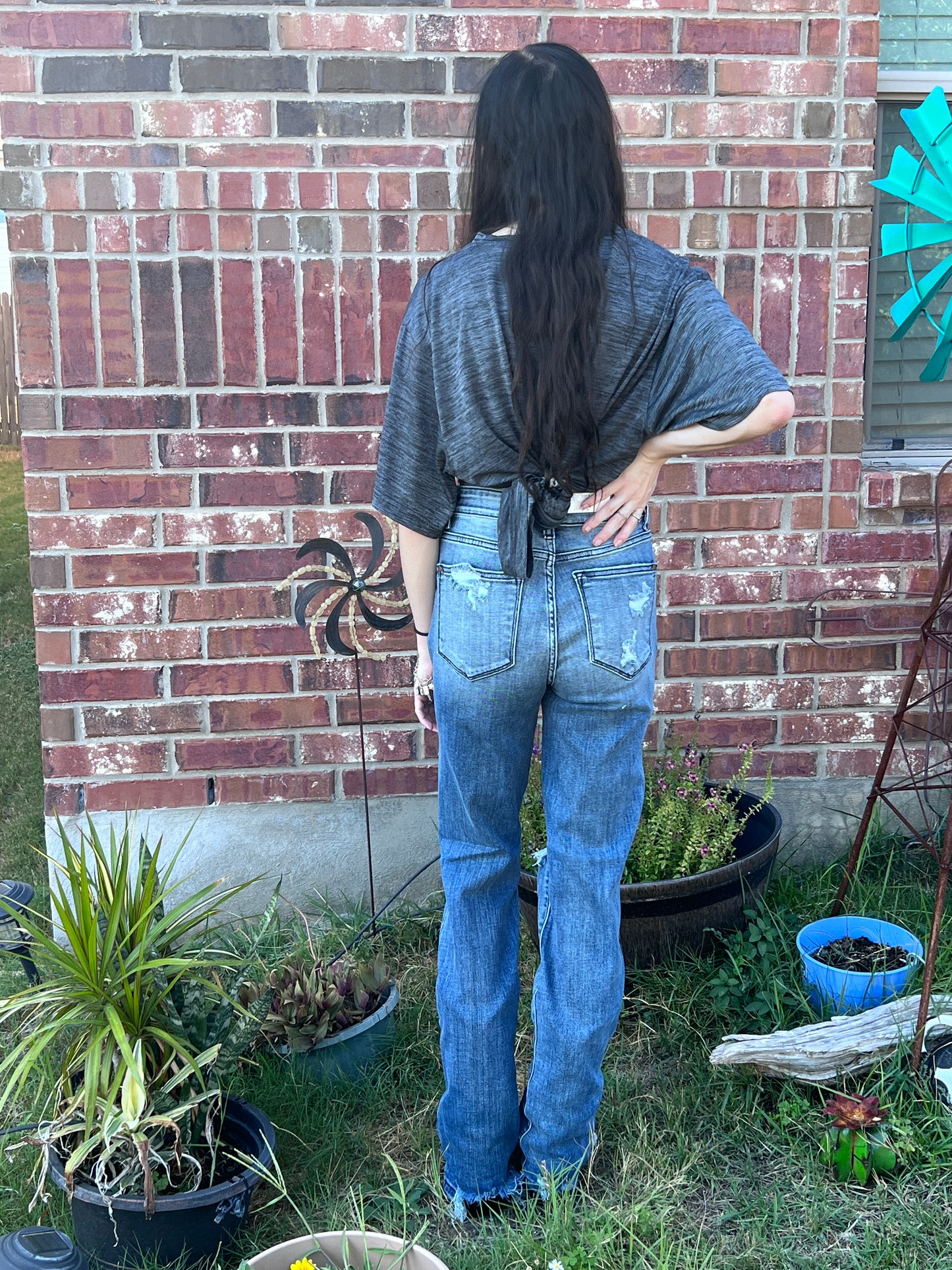 Heavy Destroy Flare Jeans- Judy Blue