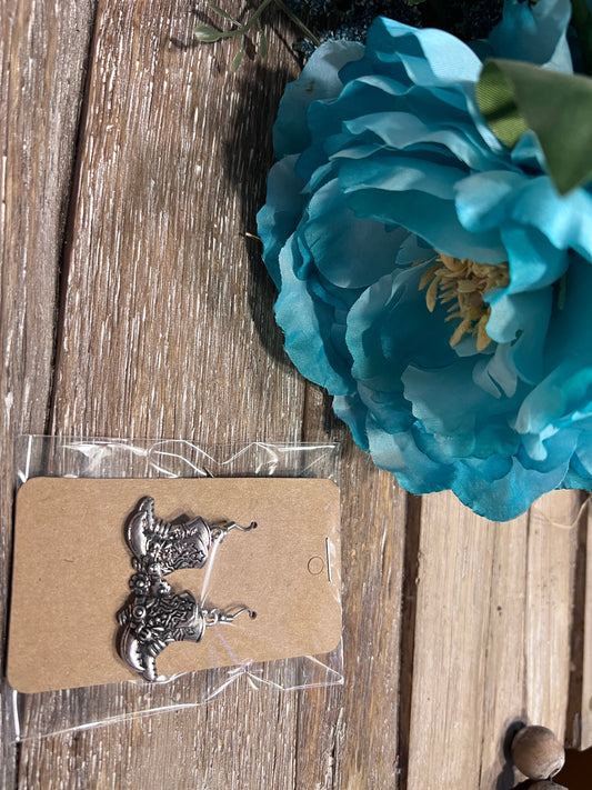 Silver Boot Earrings