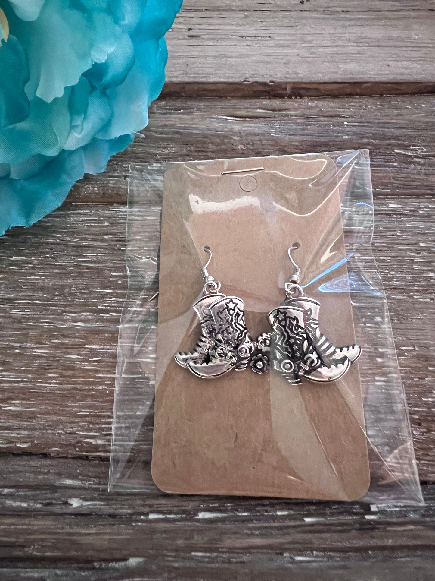 Silver Boot Earrings