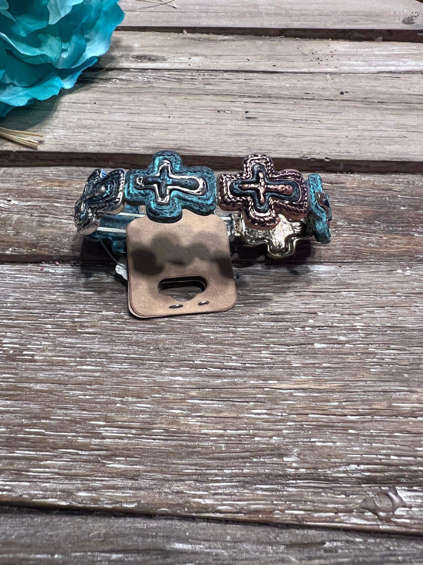 Multi Metal Cross Bracelet