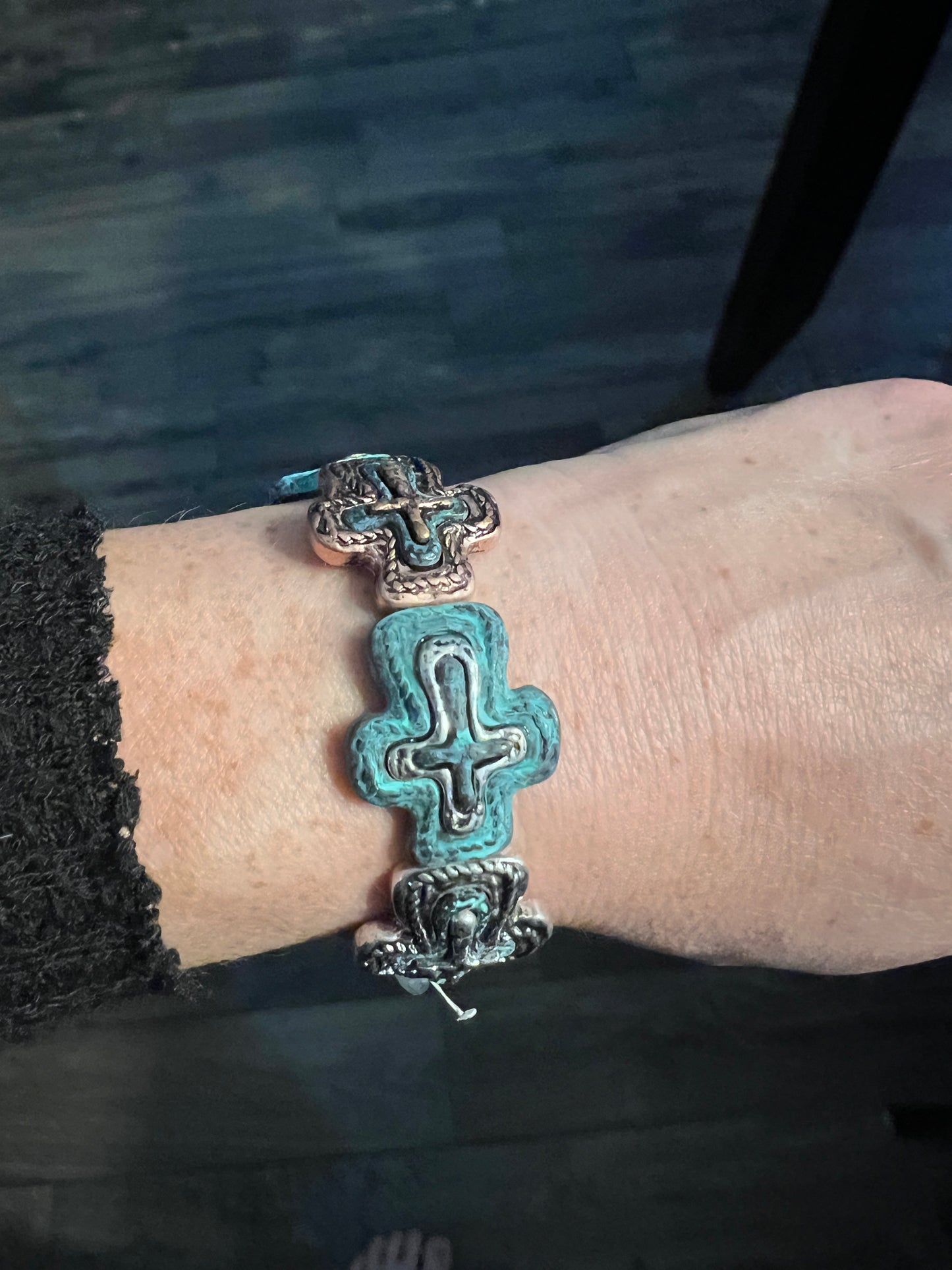 Multi Metal Cross Bracelet