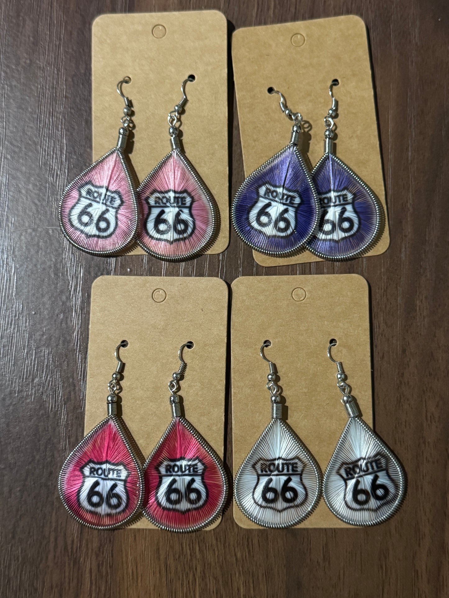 Route 66 Hand threaded earrings