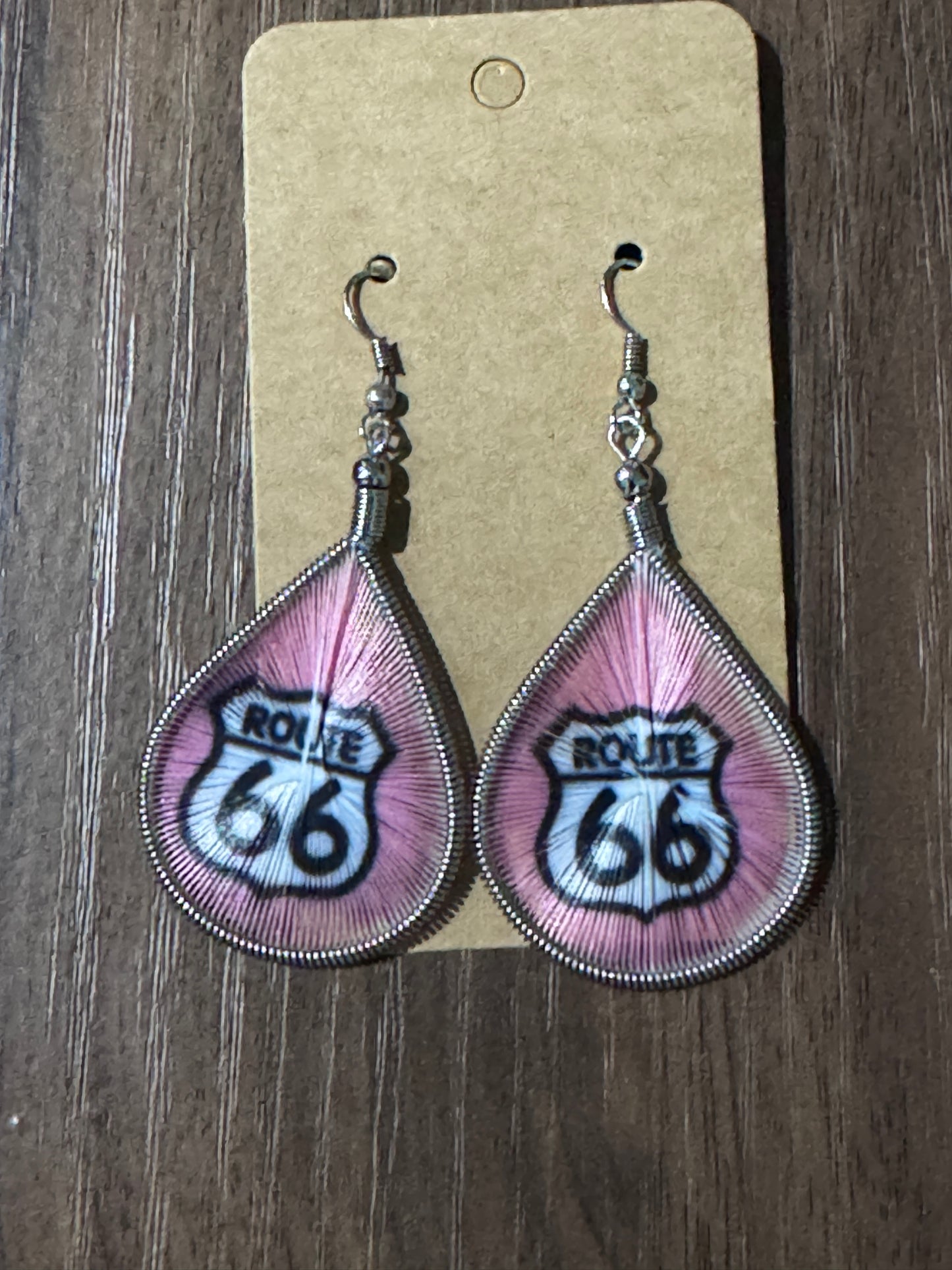 Route 66 Hand threaded earrings