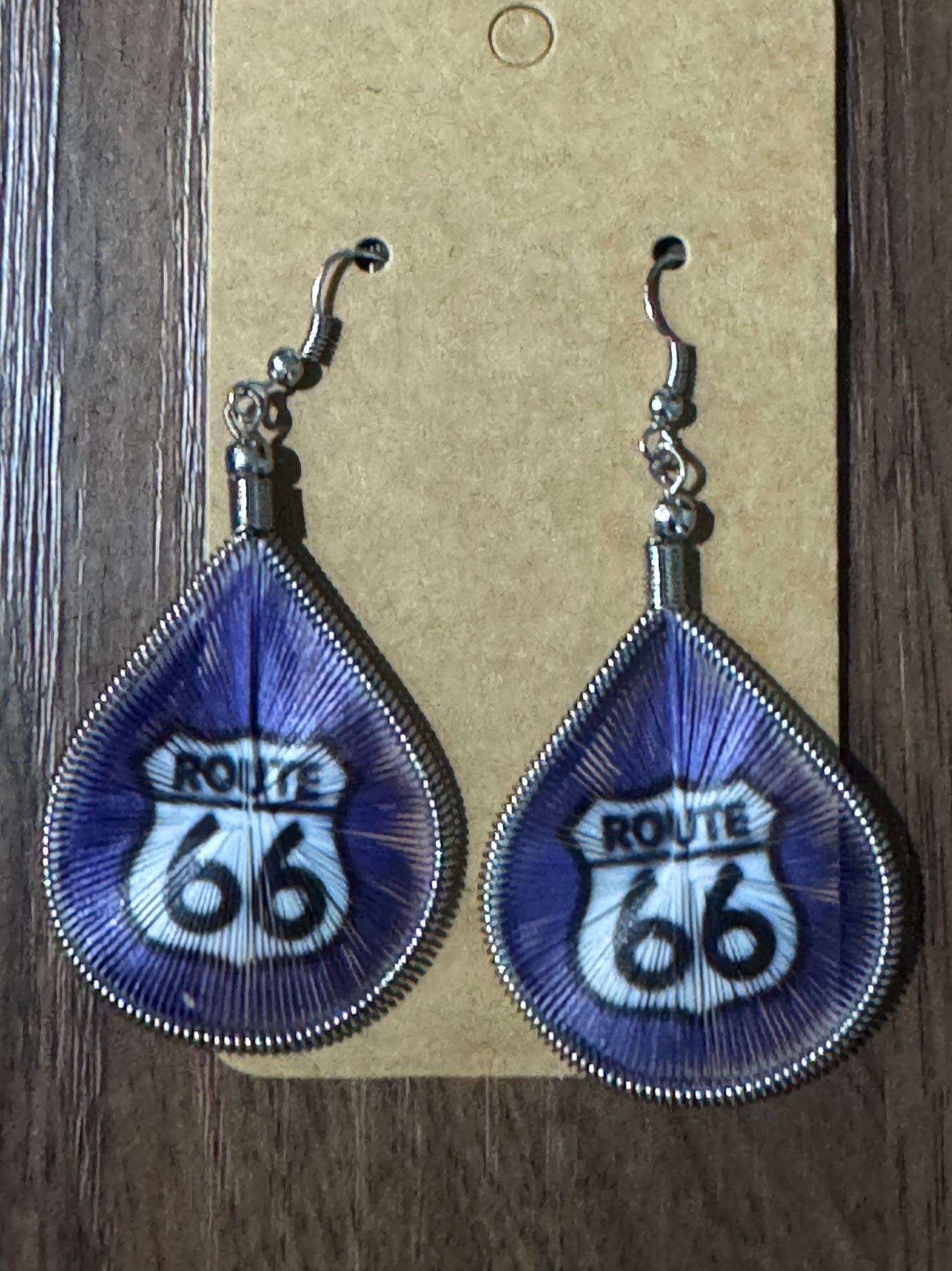 Route 66 Hand threaded earrings