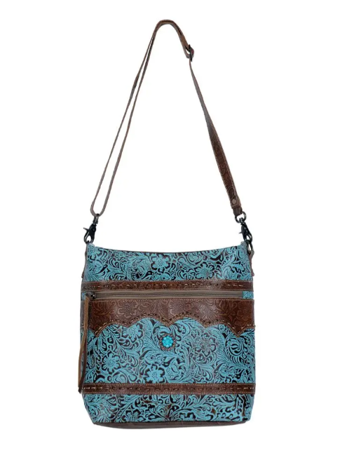 River Turquoise Leather Bag