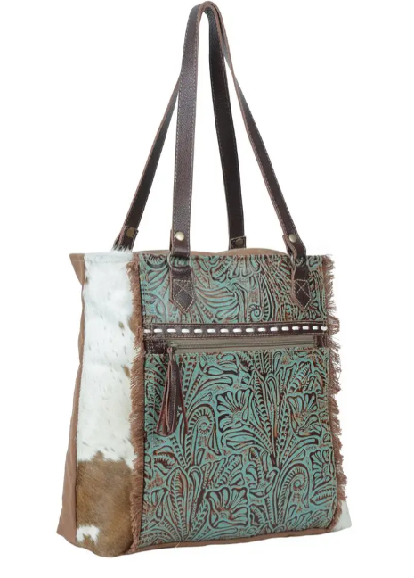 Amethyst Cowhide Tote Bag