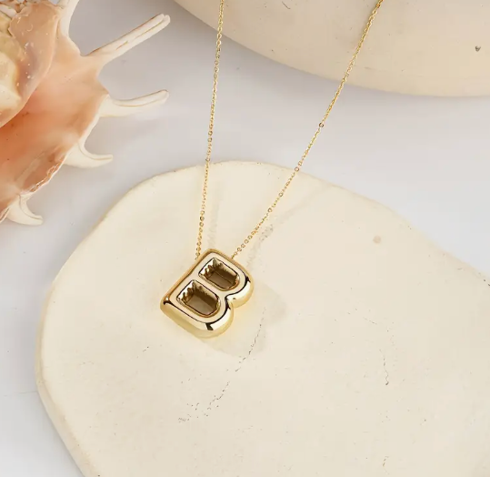 Gold Alphabet Bubble Necklace