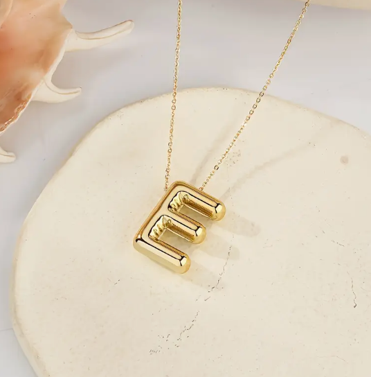 Gold Alphabet Bubble Necklace
