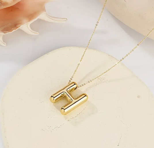 Gold Alphabet Bubble Necklace