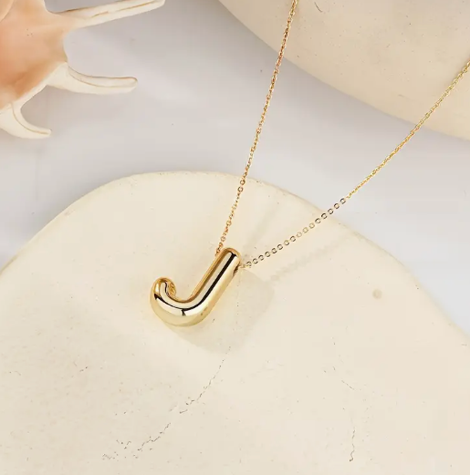Gold Alphabet Bubble Necklace