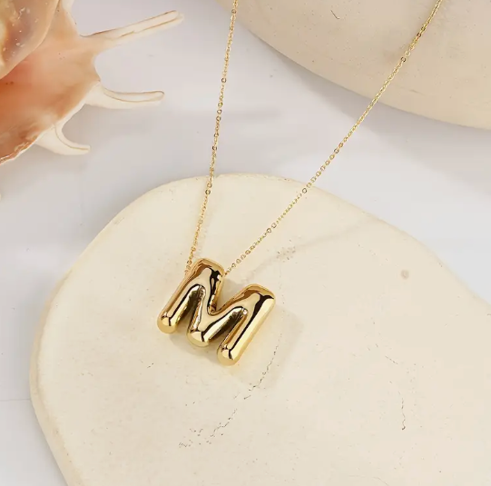 Gold Alphabet Bubble Necklace