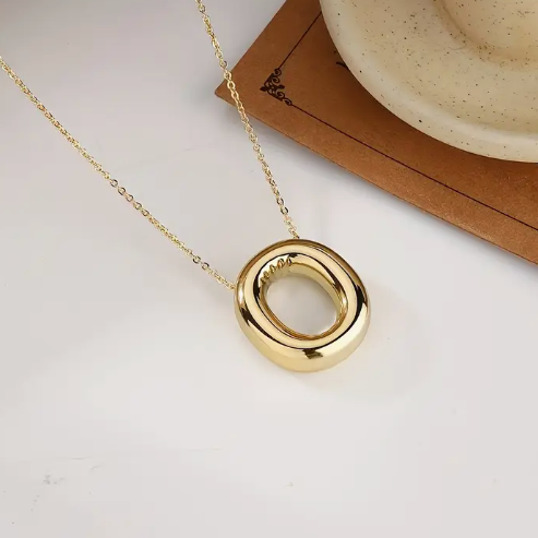 Gold Alphabet Bubble Necklace
