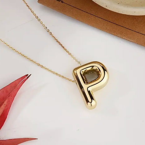 Gold Alphabet Bubble Necklace