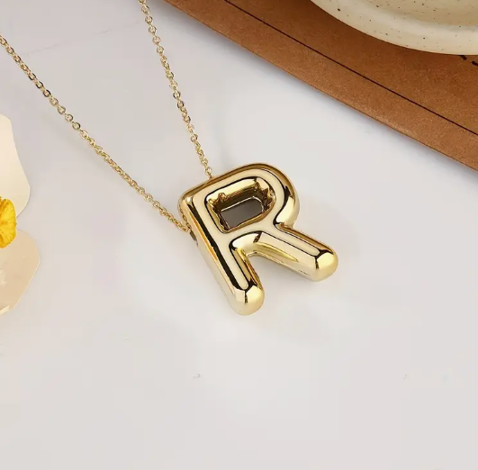 Gold Alphabet Bubble Necklace