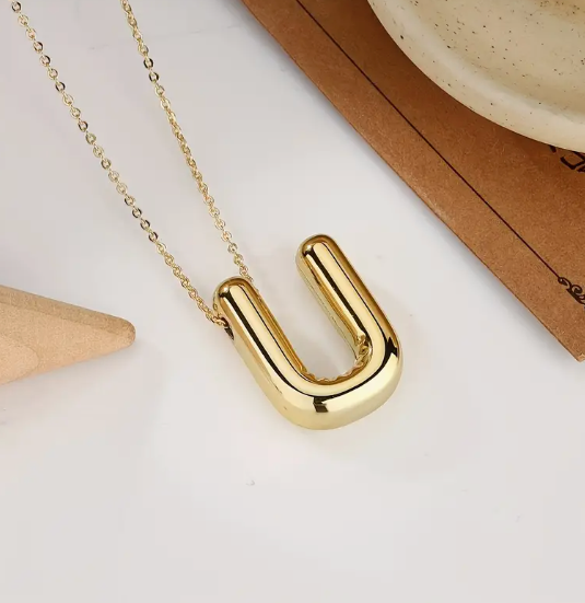 Gold Alphabet Bubble Necklace