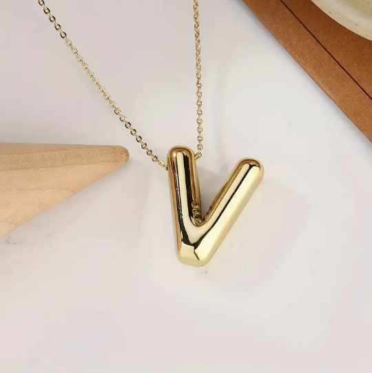 Gold Alphabet Bubble Necklace