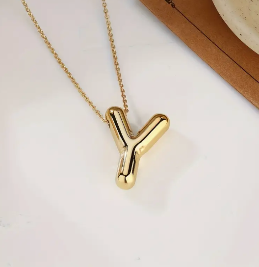 Gold Alphabet Bubble Necklace