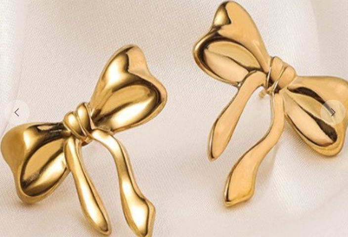 Gold Bow Earrings