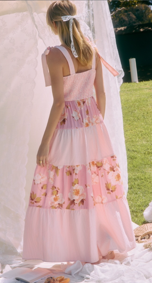 Tie Shoulder Maxi Dress