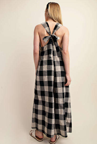 Checkered Wide Leg Jumpsuit