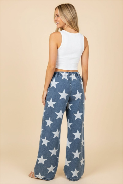Denim Star Pants