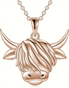 Highland Cow Head Necklace