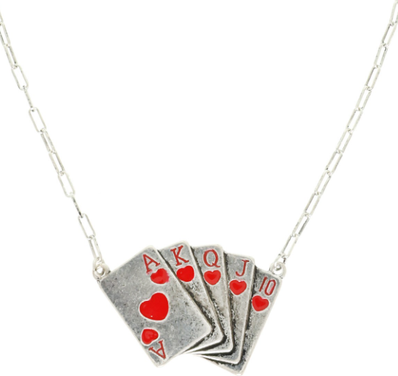 Western Hearts Royal Flush Necklace