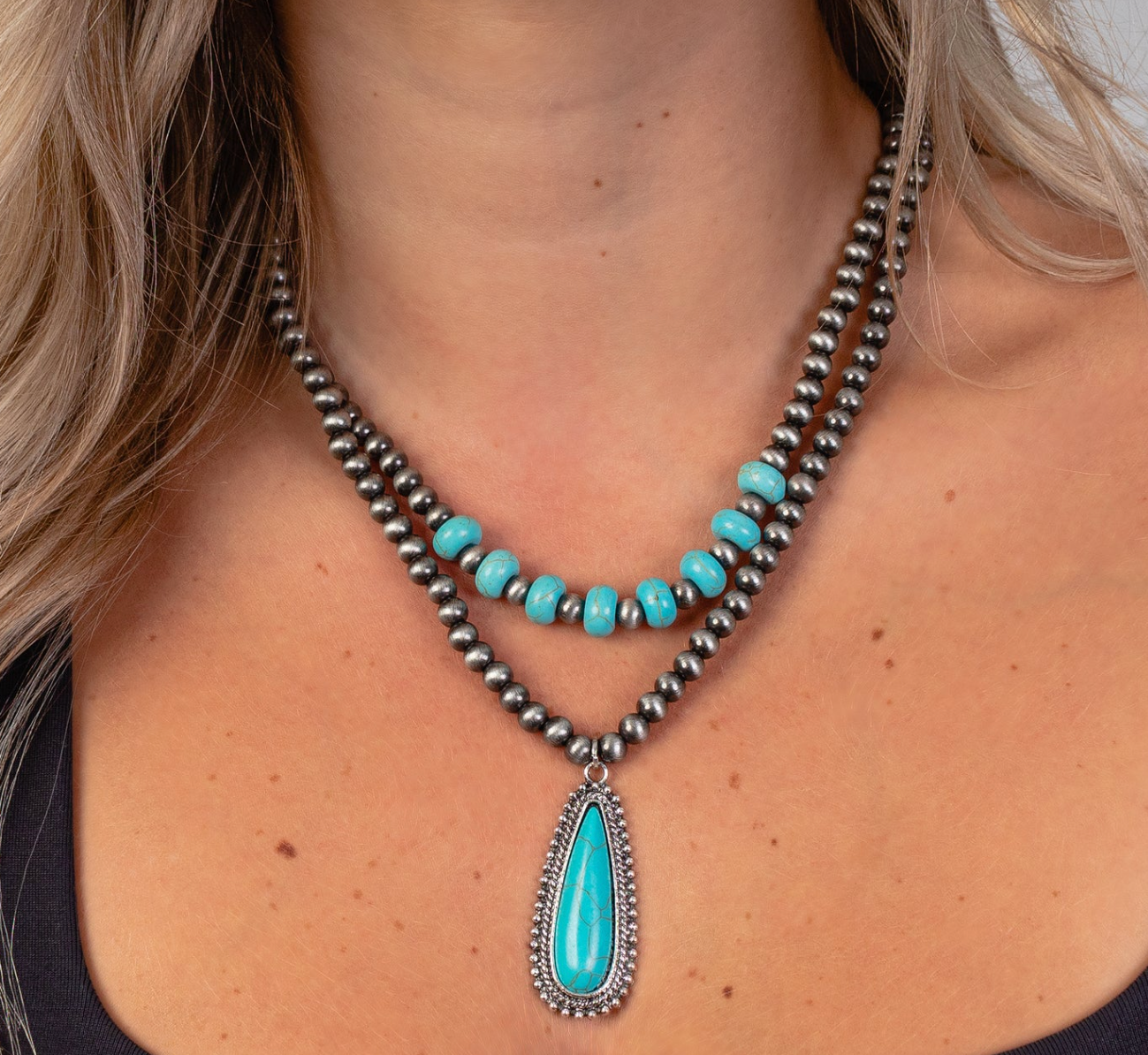 Western Turquoise Necklace Set
