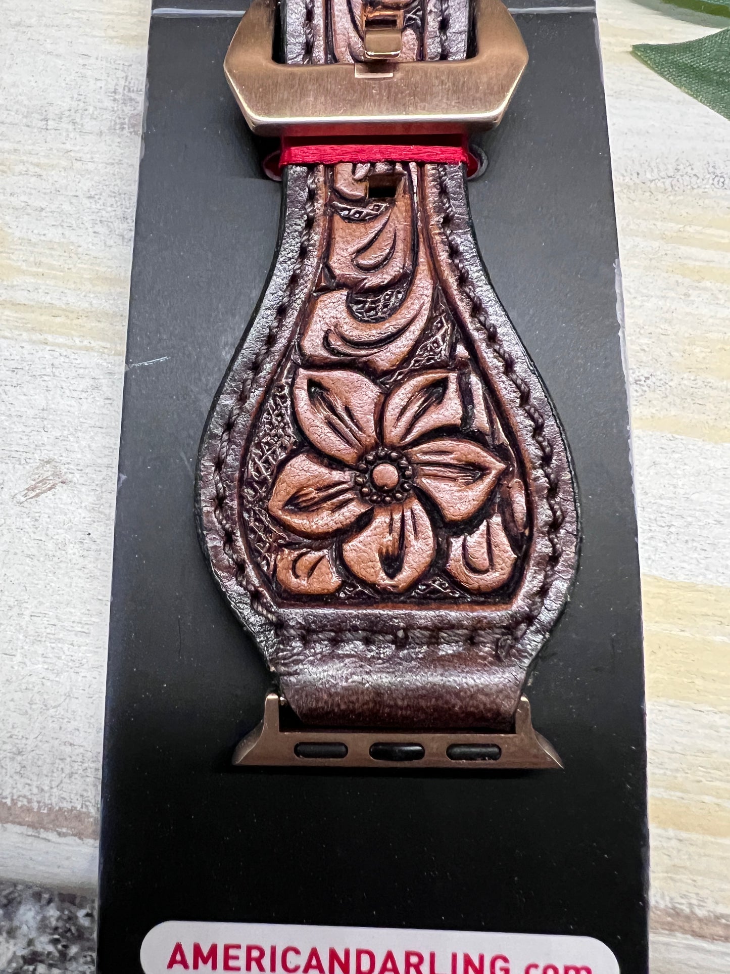 Leather Tooled Apple Watch Band