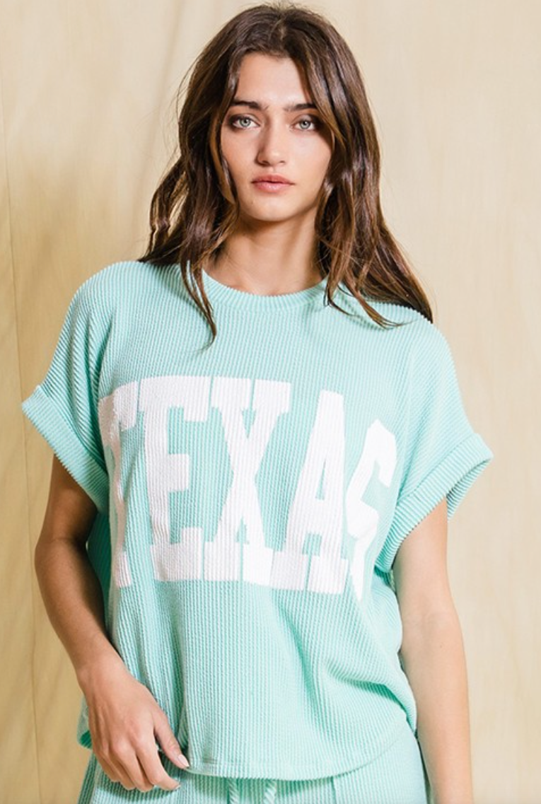 Texas Ribbed Short Sleeve Topvv