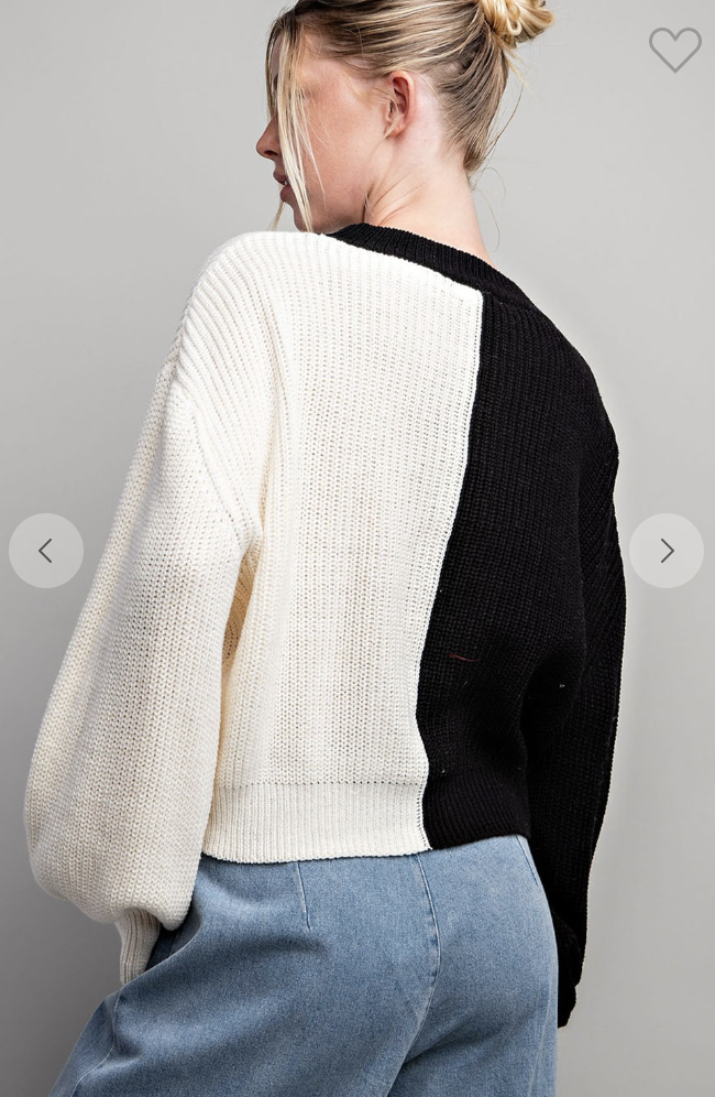 Two Tone Heart Sweater