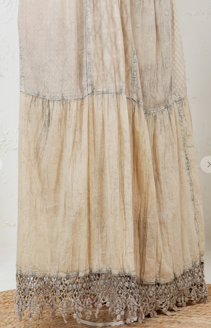 Boho Denim Pants with Patches