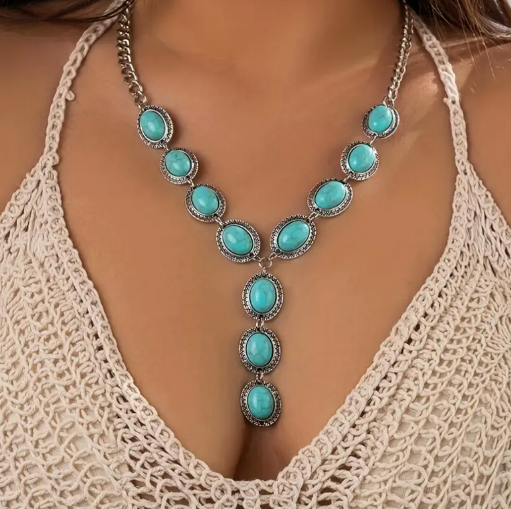 Boho Turquoise Stone Necklace
