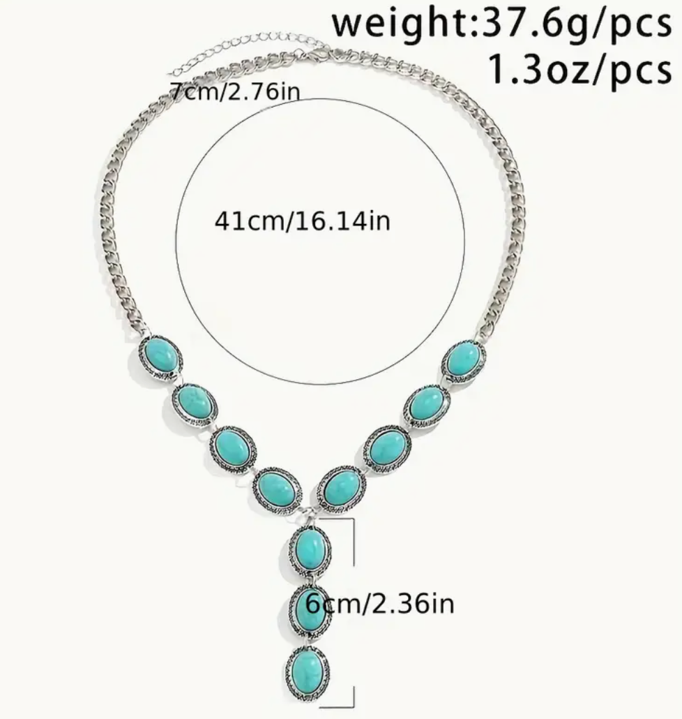 Boho Turquoise Stone Necklace