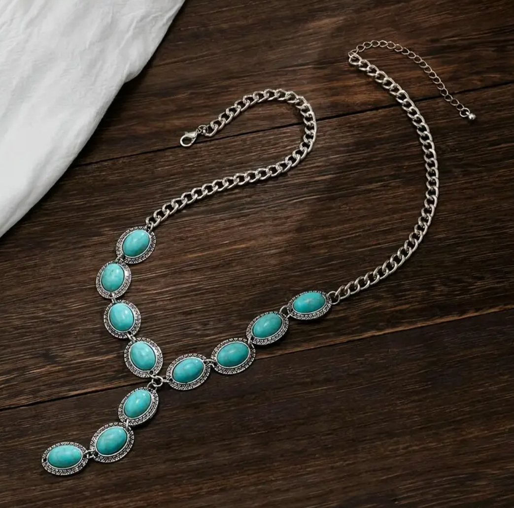 Boho Turquoise Stone Necklace