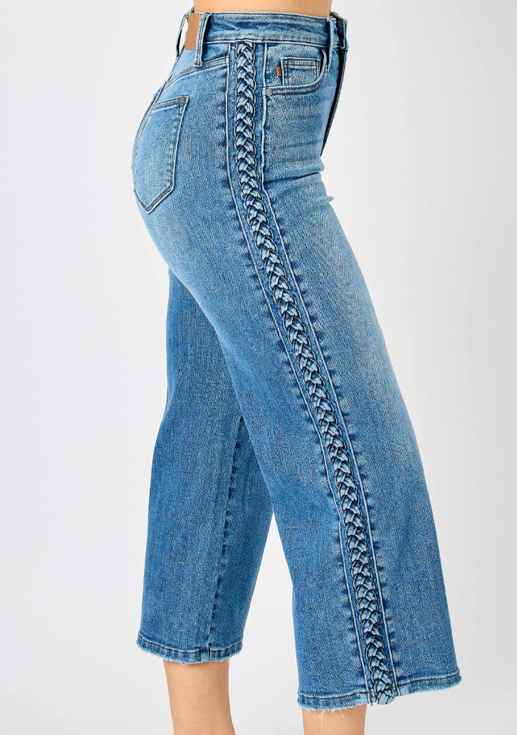 Judy Blue Braided Crop Jean