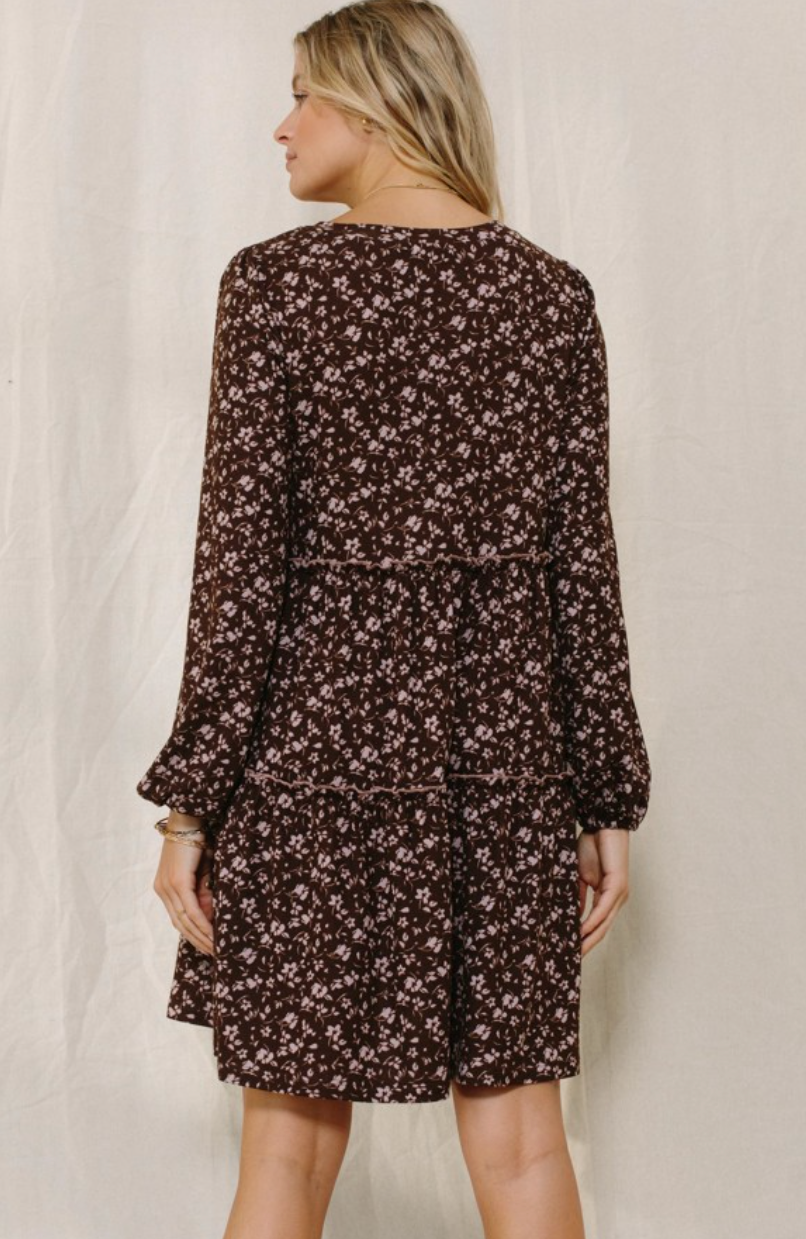 Brown Floral Dress