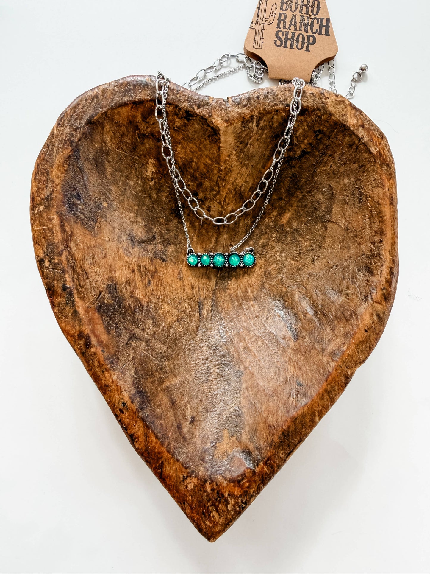 Layered 2 Row Opal Stone Necklace