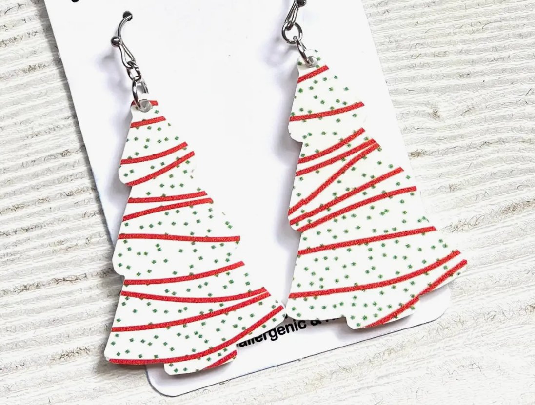 Resin Christmas Tree Earrings
