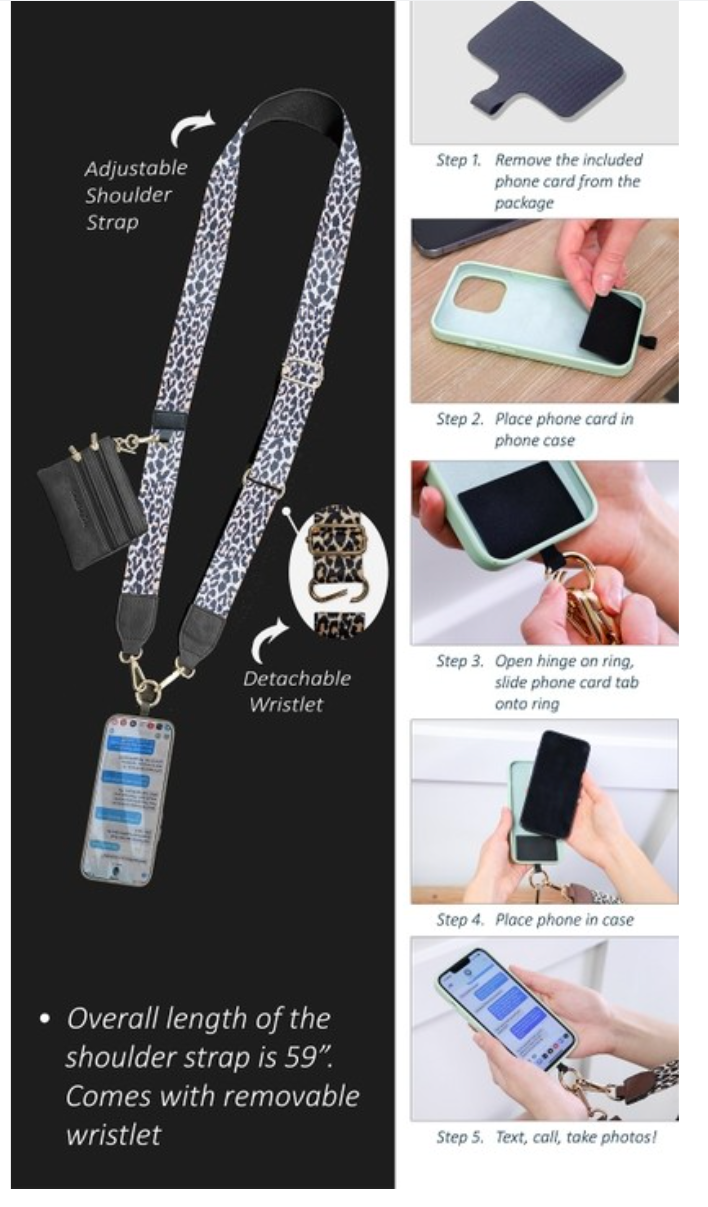 Clip & Go Phone Strap with Pouch