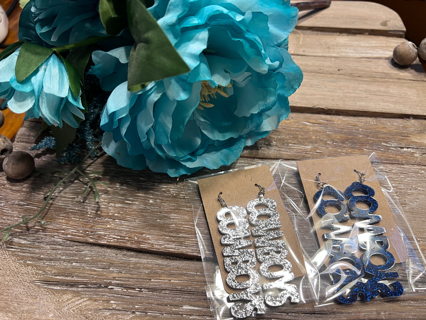 Cowboys Resin Earrings