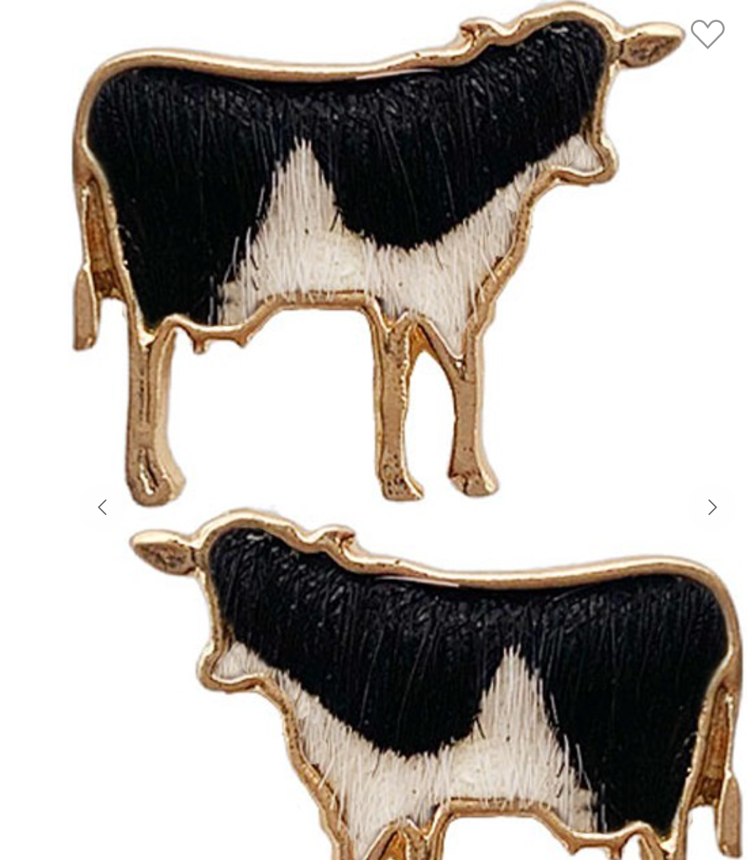 Cowhide Cow Earrings