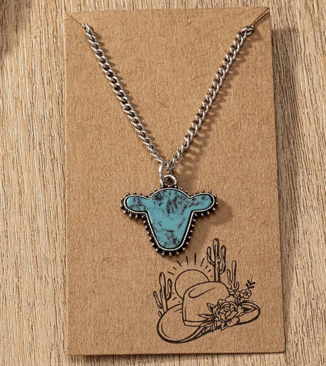 Western Cow Head Necklace