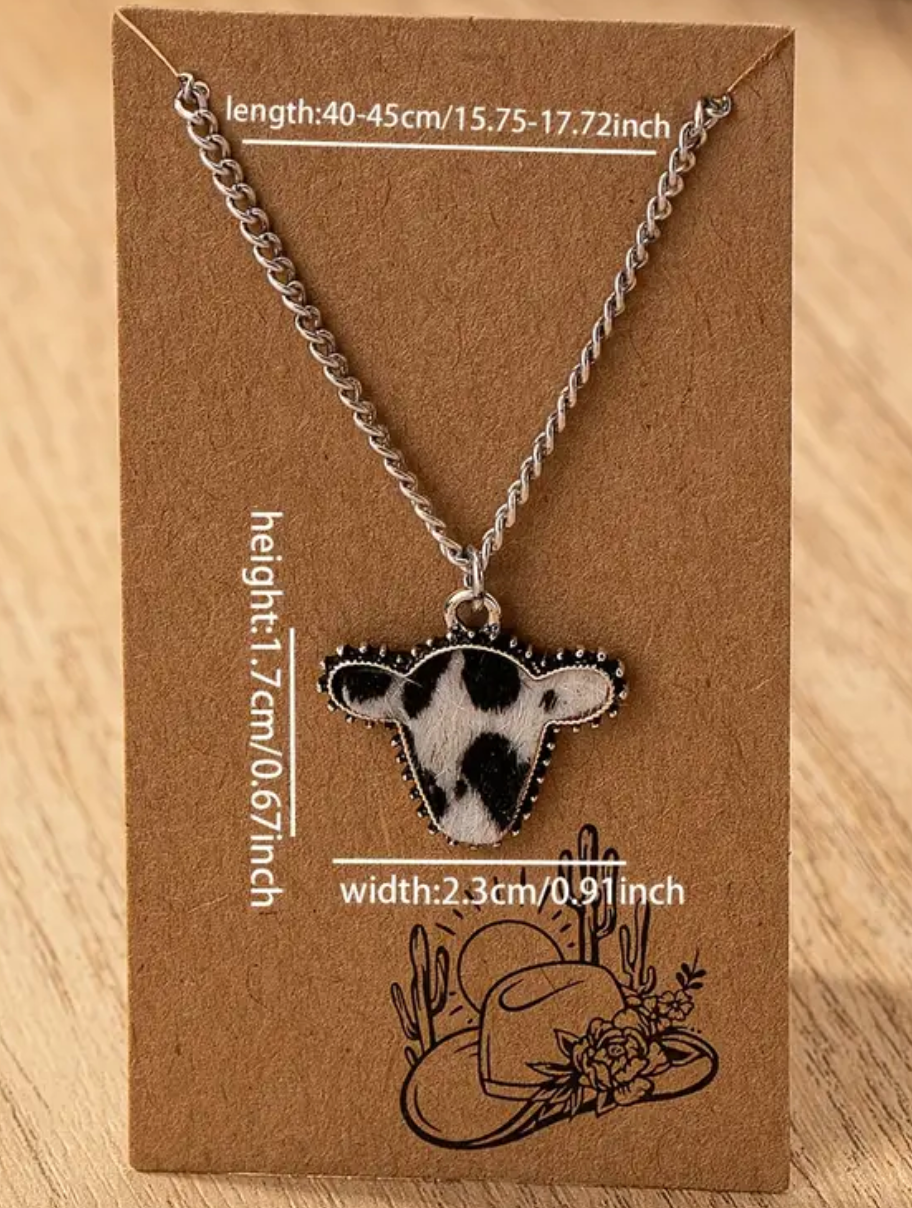 Western Cow Head Necklace